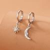 Серьги Ins Wind Personality Star Moon, модные женские серьги, круглые серьги с подвеской