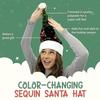 Color-Changing Flip Sequin Santa Hat — Reversible RedGreen “Magic Flip” Sequins, White Fur Trim — Festive Christmas Cap