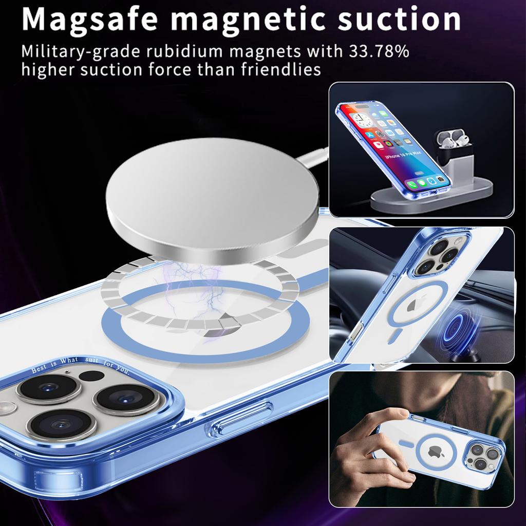 Чехол для iPhone 16 Pro Max, совместимый с MagSafe, прозрачная накладка для телефона из ТПУ+ПК