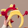 God of Wealth New Year Plush Headband Dragon Face Washing Hair Hoop Funny Hair Hoop  Makeup