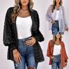 Женская тонкая куртка-кардиган с длинными рукавами, модная шифоновая футболка, блузка