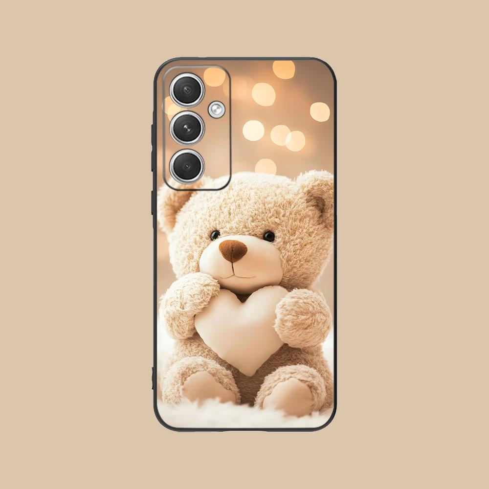 Милый Мишка Чехол для Телефона Samsung Galaxy S25 S24 S23 S22 S21 S20 Note20 Plus FE Ultra Цветная Печать Красивый Роскошный