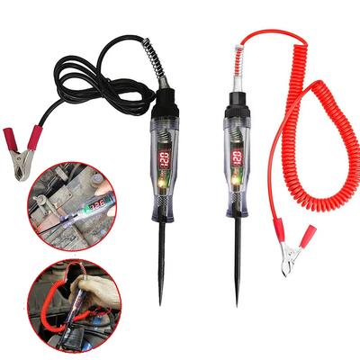 Тестер электрической цепи напряжения DC 6V 12V 24V с цифровым дисплеем, длинным щупом, ручкой-фонариком, лампочкой, автомобильные диагностические инструменты, авторемонт