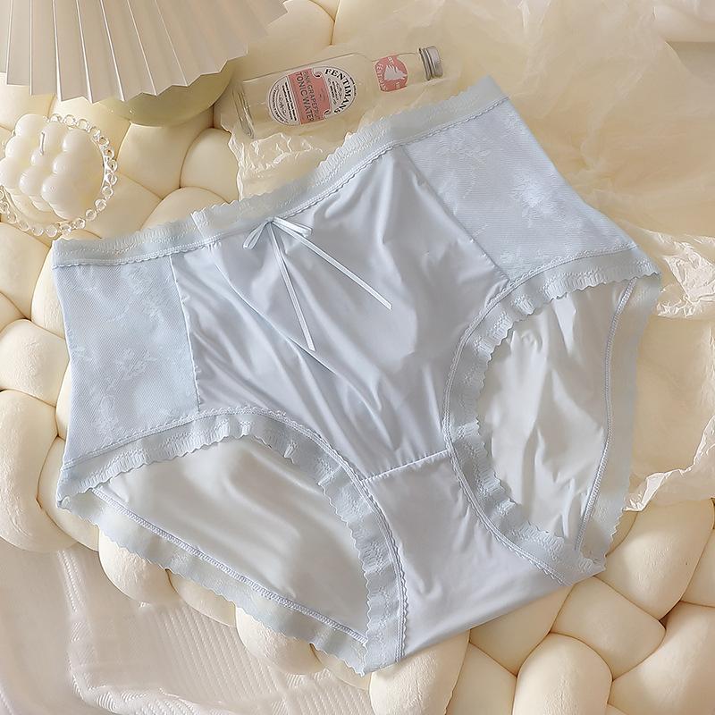 High Waisted Women Lace Panties See Through Thin Soft Breathable Plus Size Underpants Luxury Control Abdomen Panties