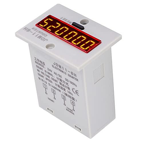 Walfront JDM116H LED Digital Display Counter, 6-Digit Counter with Multiple Inputs, Anti-Interference (AC/DC 24V)