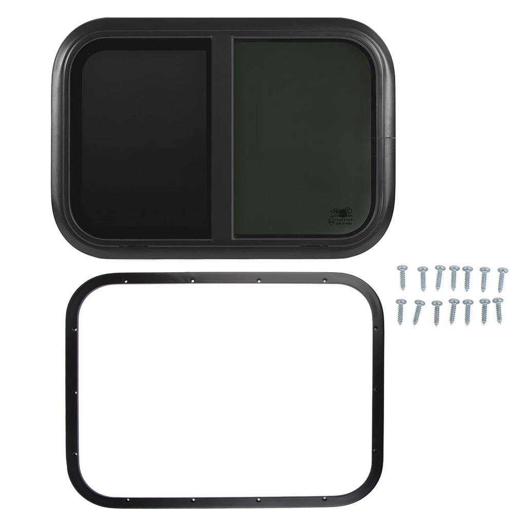 RV Push Pull Window with Insect Net Horizontal Round Corner Waterproof Window for Caravan Camper Trailer For 26‑31mm