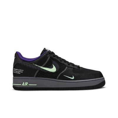 Air Force 1 '07 LV8 Low 'Future Swoosh' (Unisex) Black / Cool Grey / Vapor Green / Racer Blue Skate Shoes CT1621 001