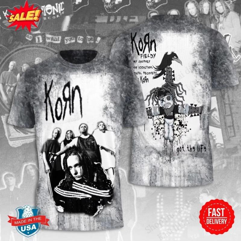 Тяжелый Металл Рок-группа Korn 3D Печать Футболка Мужская Женская Мода Хип-Хоп Короткий Рукав Футболка Детские Топы Футболки Футболка Группы НОВИНКА 2025
