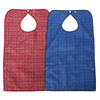 Adult Waterproof Mealtime Bib Double Layer Elder Dinning Clothes Protector Blue