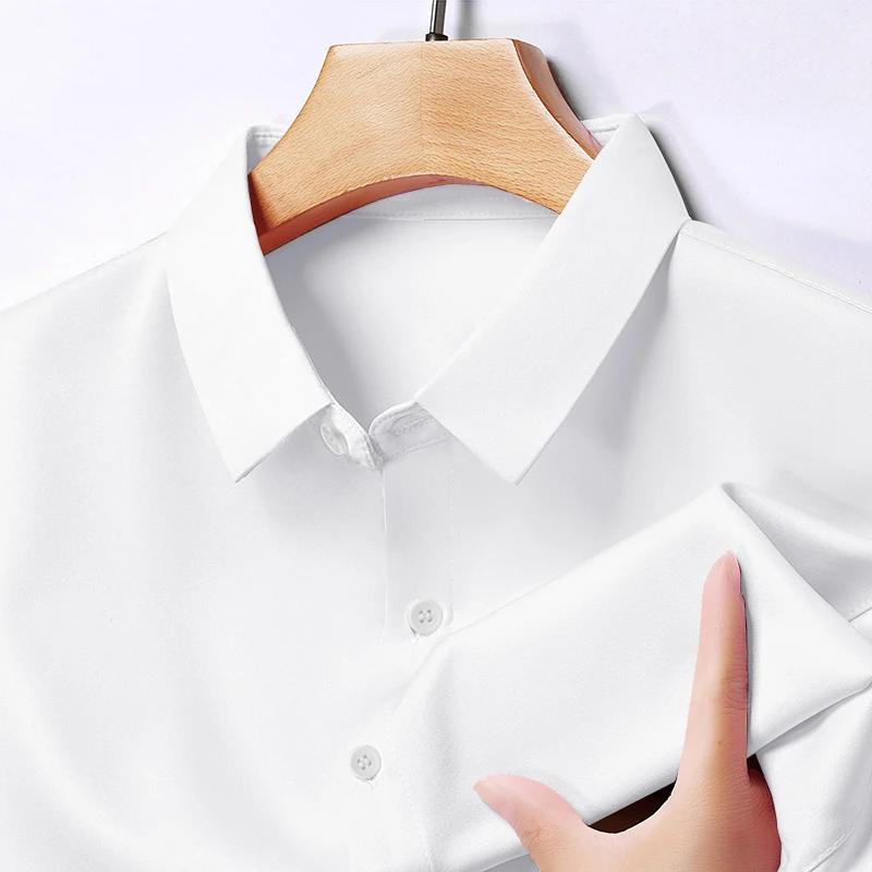 Мужская рубашка с длинным рукавом в стиле business casual, однотонная, устойчивая к сминанию, удобная, всесезонная, универсальный однотонный топ