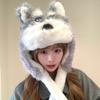 2025 новая милая плюшевая шапка-ушанка с щенком, женская теплая и защищающая уши от холода, демонстрирующая маленькую плюшевую шапку