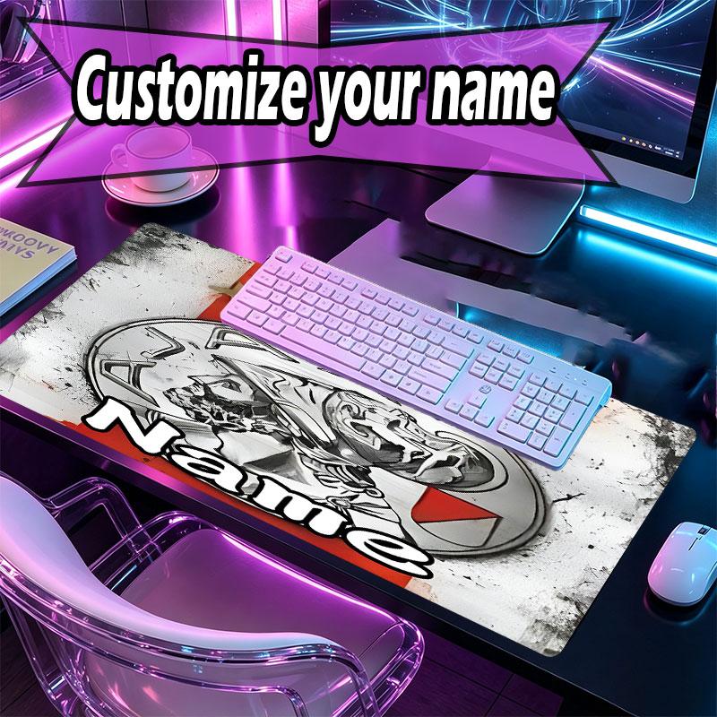 Custom Name Personalized Ajax Pattern Mousepad, Laptop PC Desk Mat, Decorative Desk Mat for Home Keyboard Pad Gift