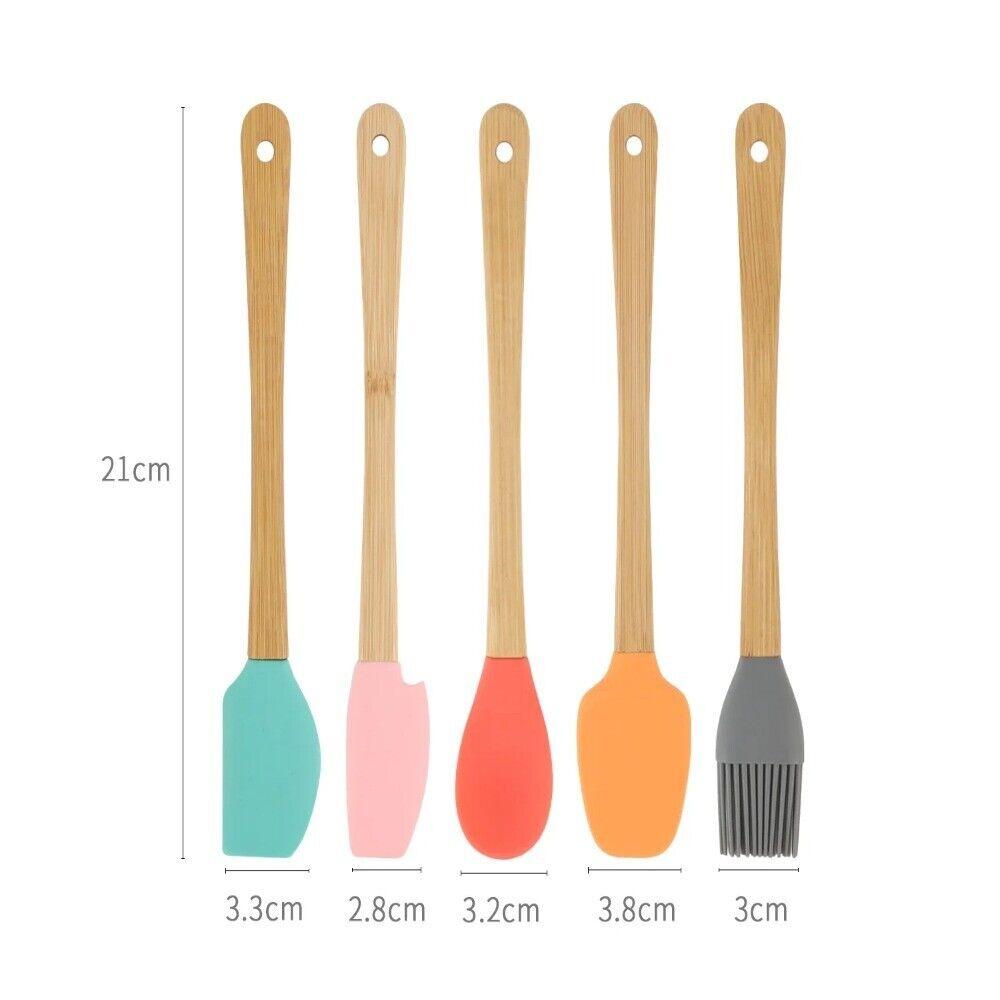 5pcs/Set Cake Spatula Baking Tool Silicone Spoon Portable Oil Brush