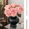 6 Pcs/Bunch DIY Fake Roses Simulation Flower  Home Dining Table Desktop Decoration Photography Prop