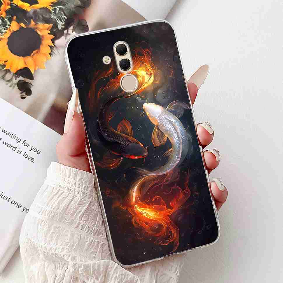 For Huawei Mate 20 Lite 6.3" Case SNE-AL00 Cute Cat Soft Silicone Cover For Huawei Mate 20Lite SNE-LX1 Colorful Butterfly Shell