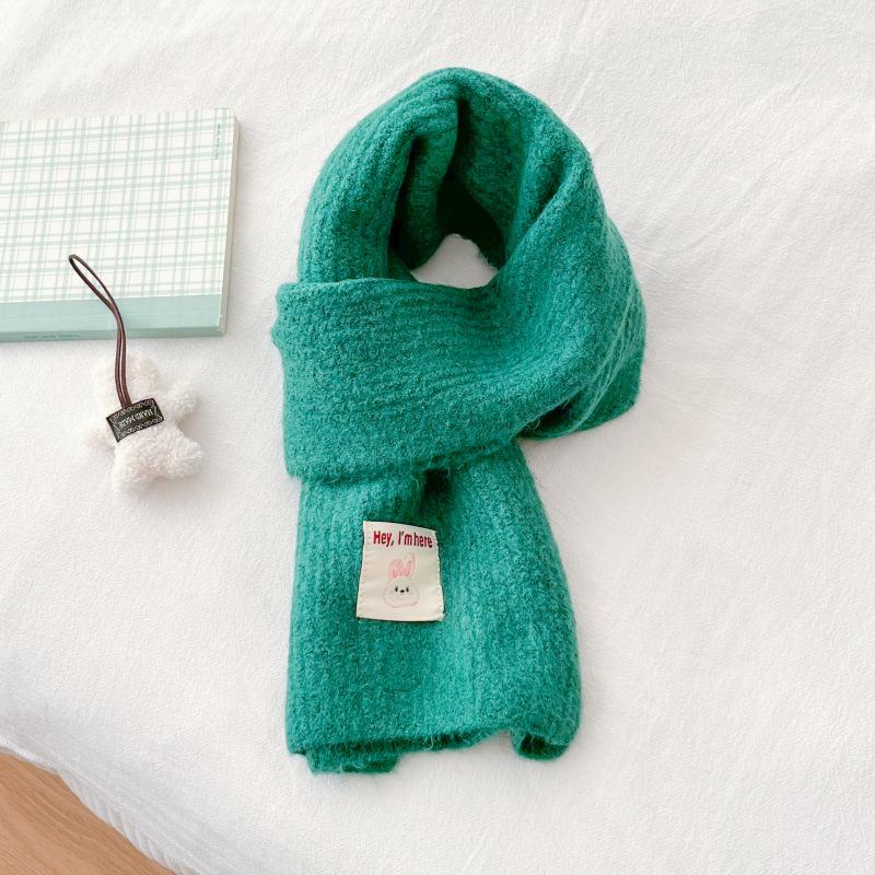 Money Rabbit Boundless, Wool-containing New Scarf Women's Autumn and Winter Korean Version Versatile Cute Girl Student Neck Scarf