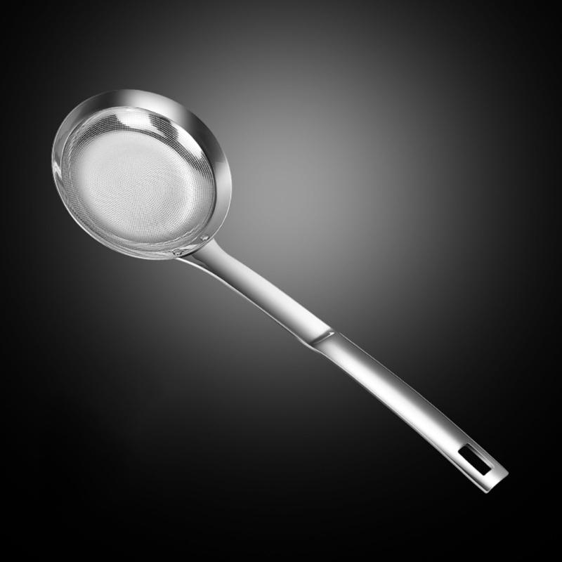 Quality Skimming Ladle Stainless Steel Mesh Filter Skimmer Spoon Kitchen Strainers Spoons with Handle for Kitchen Coking