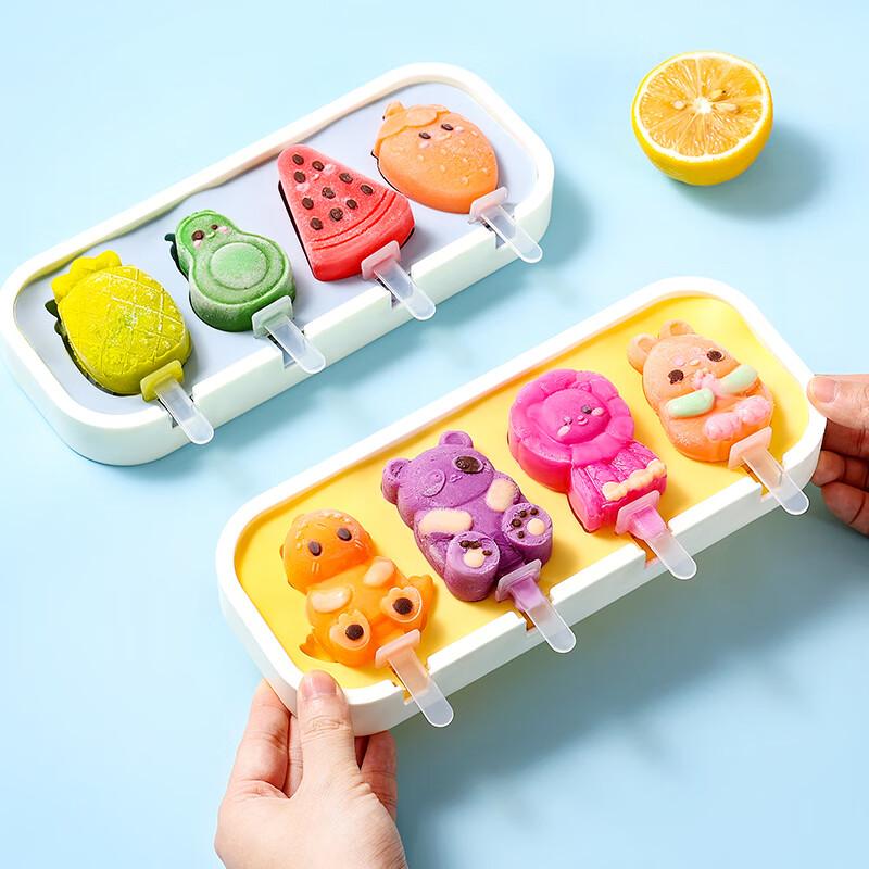 Baijie Ice Cream Mold, Silicone Food-Grade Children's Ice Cream Mold, Ice Cube, Popsicle, Ice Pop, Ice Cream Mold