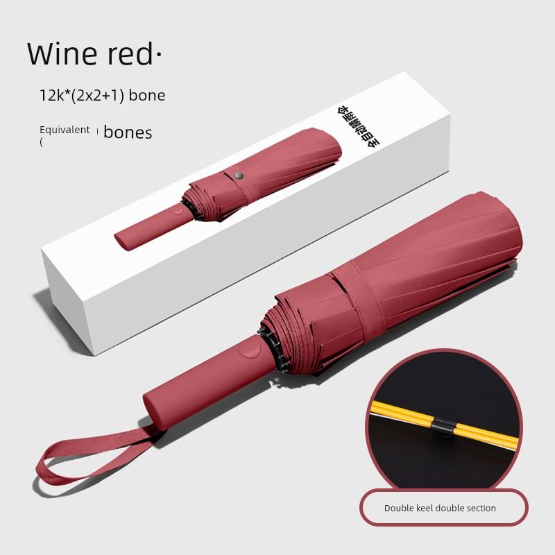 Extra Large, Thickened, Reinforced Automatic Umbrella for Men, Foldable Sunshade Umbrella for Women, Dual-Use for Sun and Rain, 256 Ribs