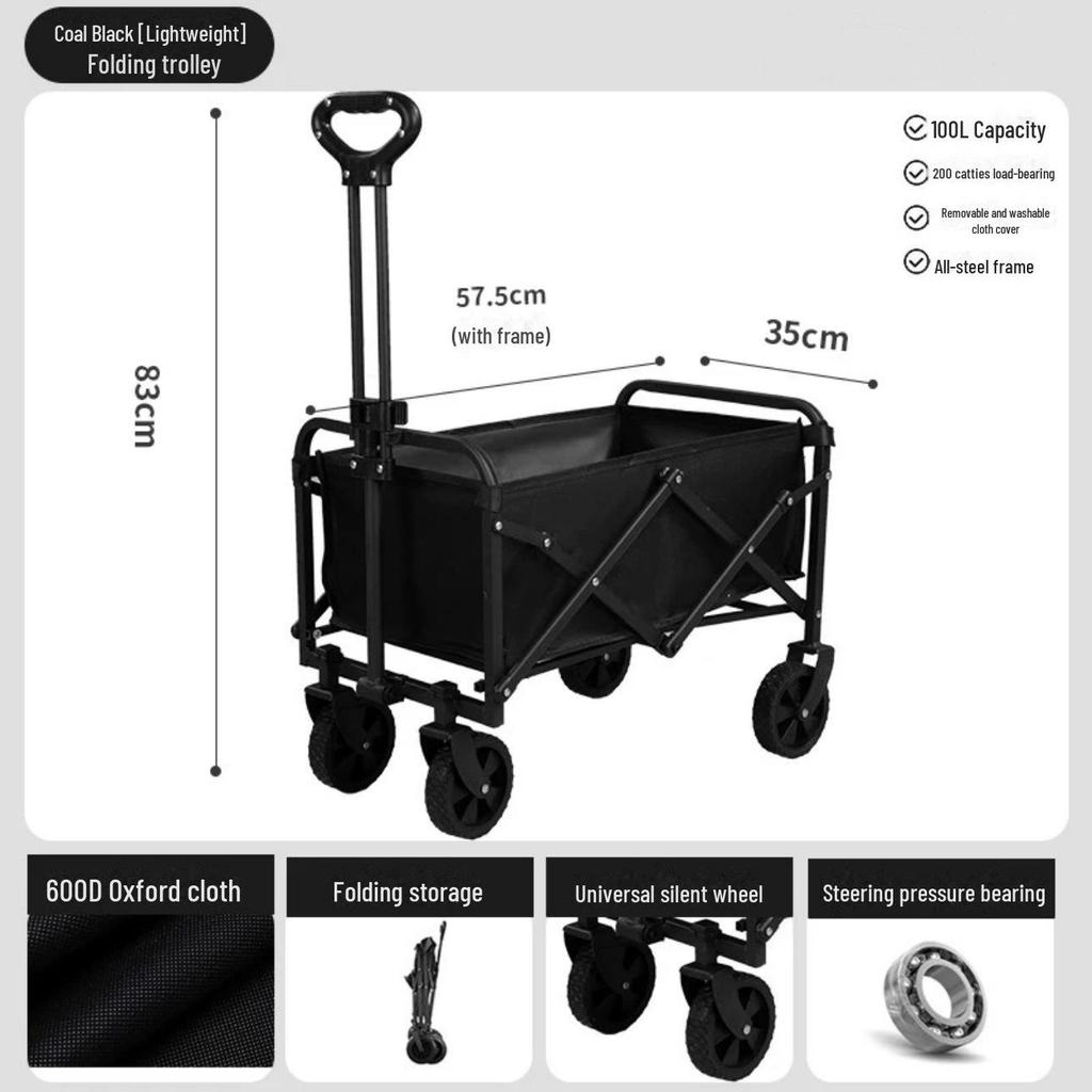 Portable Oversized Camping Cart for Children: Foldable Outdoor Camper