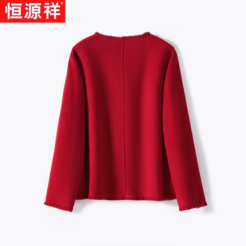 Женское короткое пальто с кисточками Hengyuanxiang, 100% чистая шерсть
