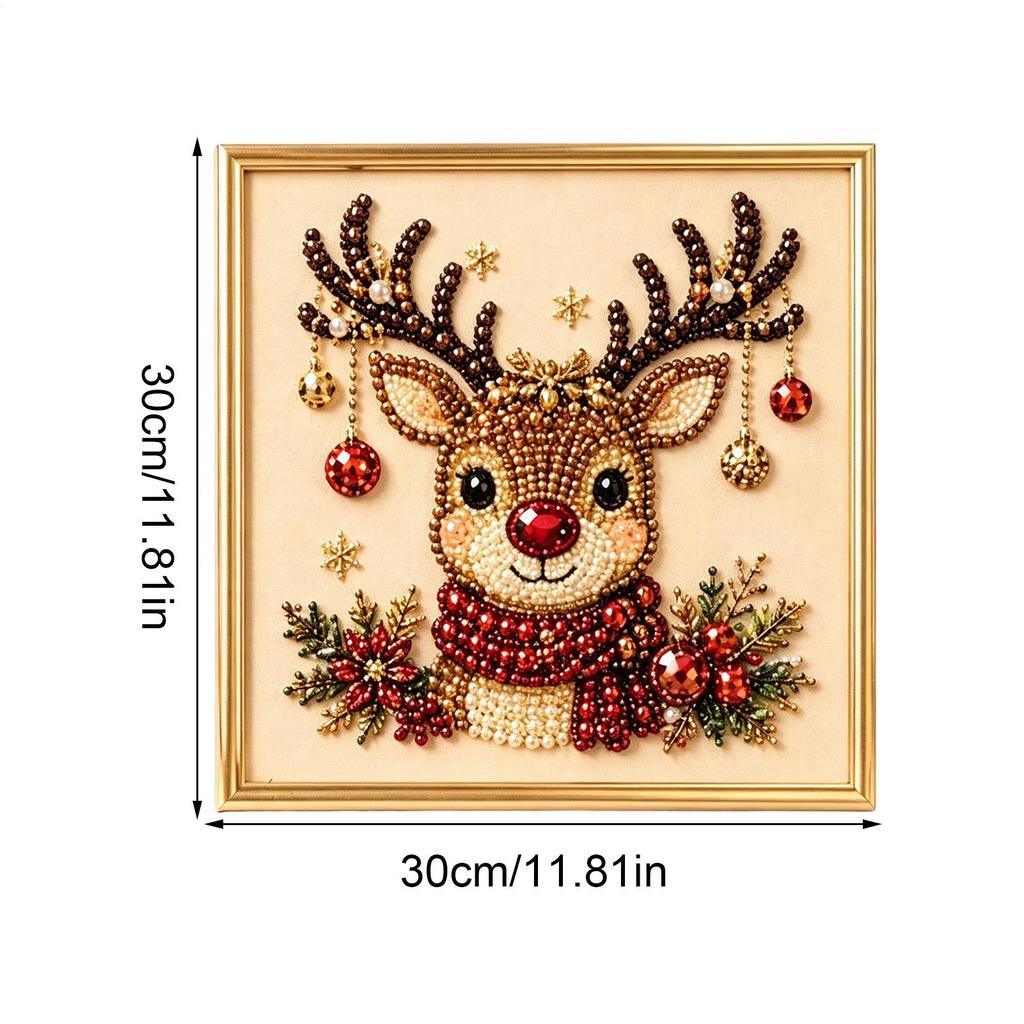 Christmas Pearl Painting DIY Kit Santa Claus With Printed Border Handmade Diamond Painting Decorative  Wall Hanging Decoration