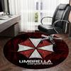 1 шт. Круглый ковер с логотипом Umbrella Corporation из Resident Evil, Изготовлен из полиэстера, Идеально подходит для украшения офисных кресел, гостиных fplt125