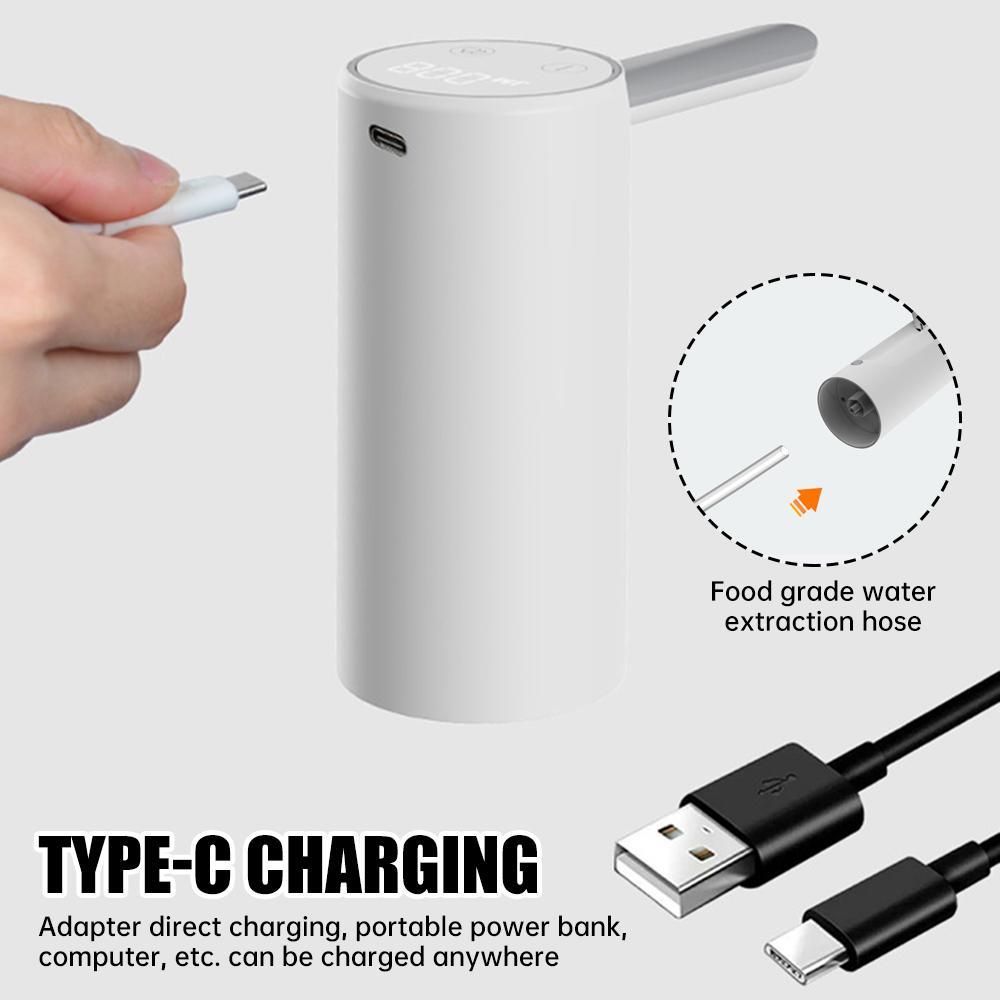 Цифровой дисплей Насос для бутылок с водой USB-зарядка Автоматический насос для диспенсера воды Портативный складной электрический насос для диспенсера