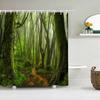 3d Printed Natural Forest Landscape Shower Curtain Waterproof Fabric Waterfall Bathroom Curtains Wall Decoration Large 300x180