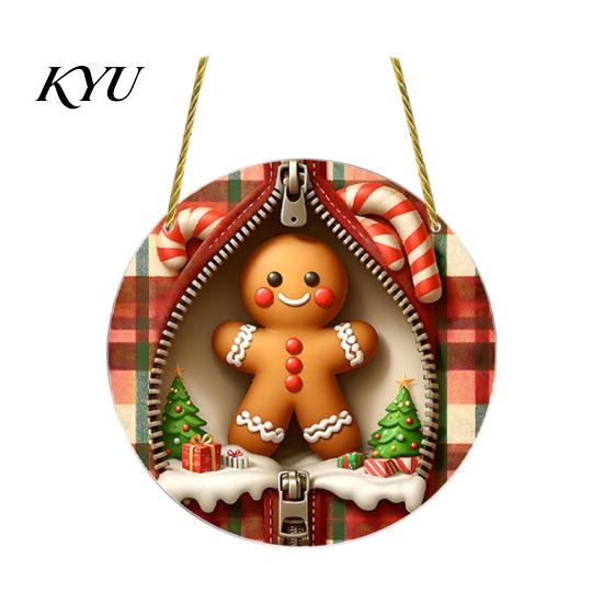 Lightweight 2D Acrylic Souvenirs Double-sided Christmas Hanging Ornaments, Xmas Cartoon Snowman/Penguin/Gingerbread Man/Santa Claus Ornaments