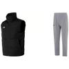 Solid Color Stand Collar Outdoor Casual Vest Knitted Sports Pants Set Men Sets 23600803-001+23600703-014