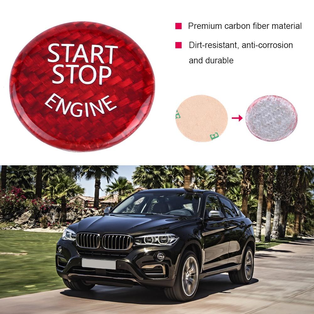 Красный чехол-накладка на кнопку старт-стоп двигателя из углеродного волокна для BMW 1 7 серии X1 X3 X6