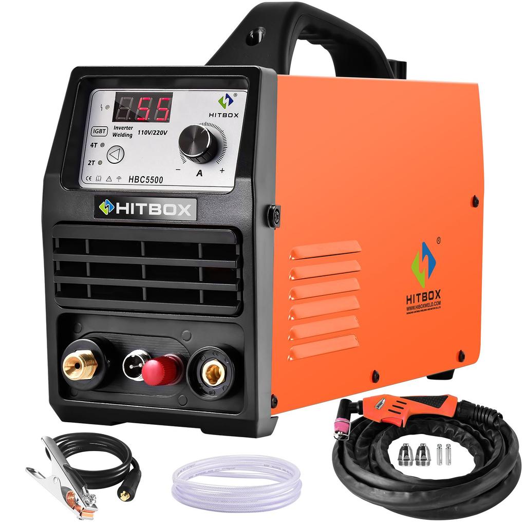 HITBOX HBC5500 55A плазменный резак IGBT инверторный металлоплазменный резак с высокочастотным контактным зажиганием плазменный сварочный аппарат 220 В максимальная толщина резки 21 мм