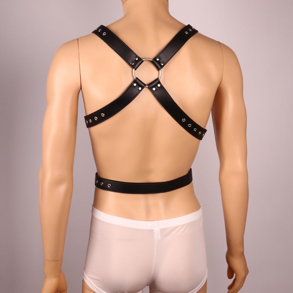 Men'S Leather Shoulder Straps Bundled Chest Straps Nightclub Props Alternative Sex Straps Straps