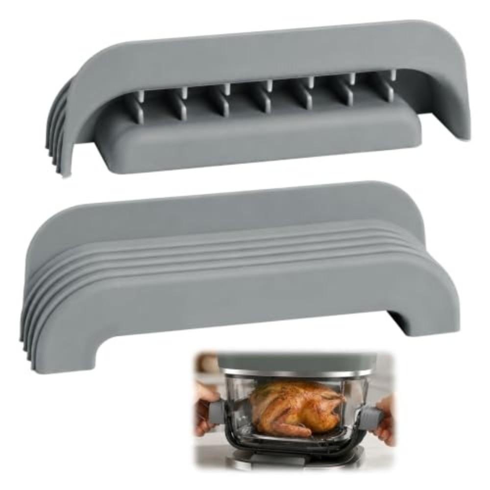Ribbed Exterior Non-Slip Grip Sleeve Non-Slip Heat Resistant U-Shaped Sleeve Flexible Easy Clean Grip Sleeve for Ninja Crispi