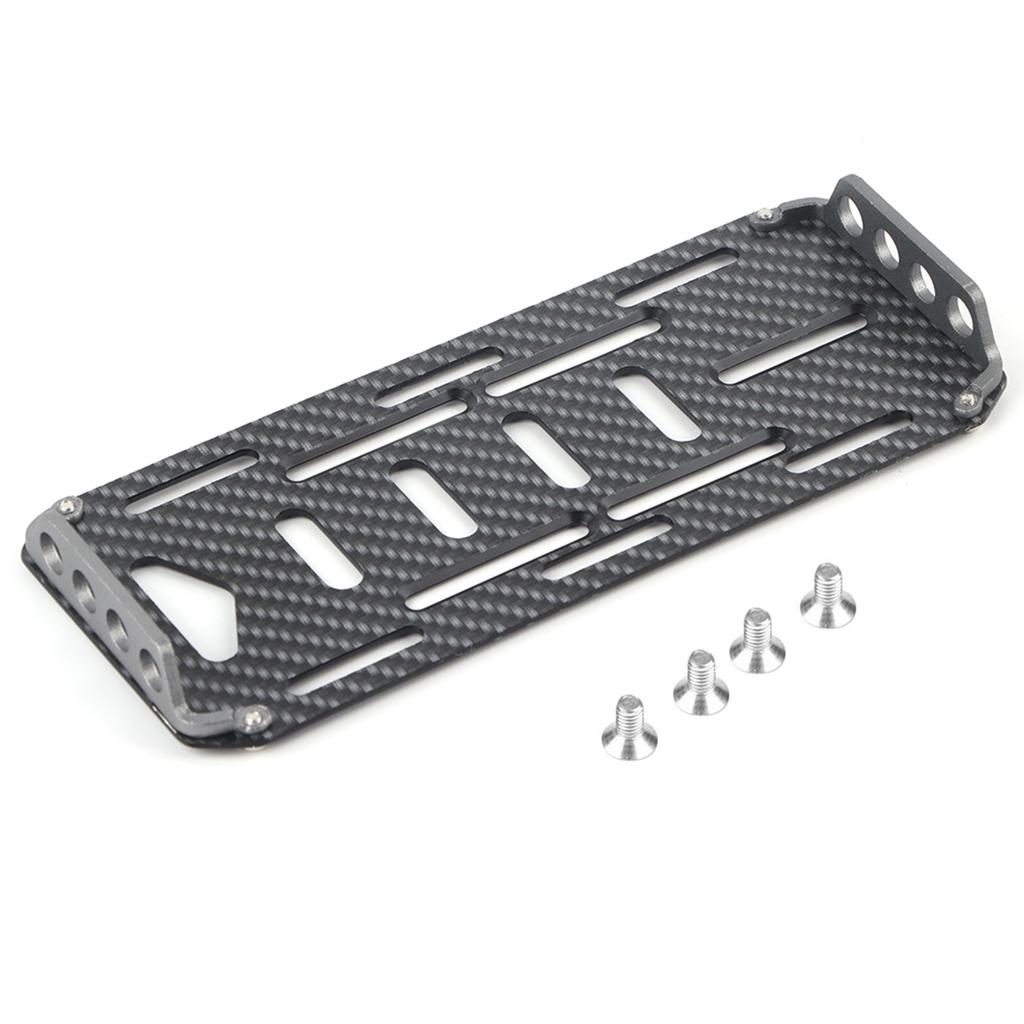 Aluminium Alloy Carbon Battery Mount Plate for SCX10 01 D90 1Celsius10 Scale RC Car (Black)