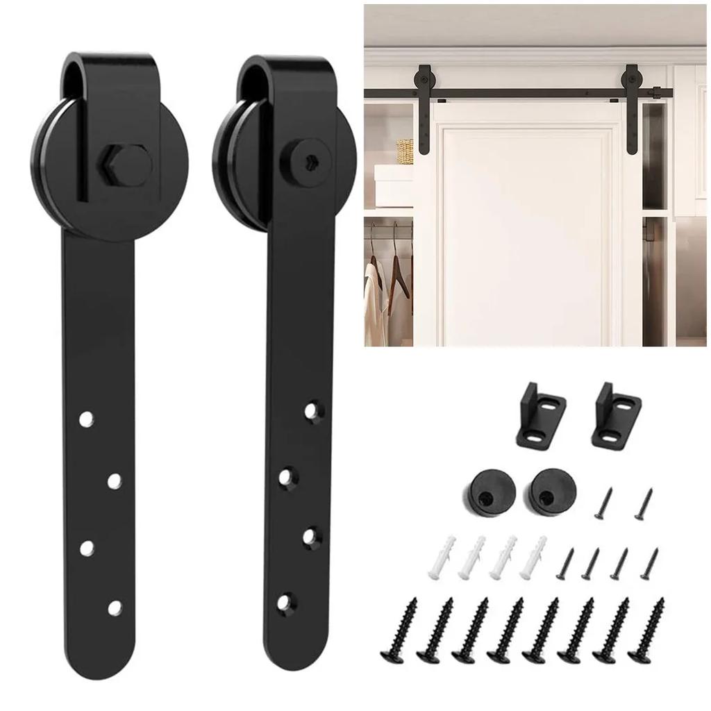 1 Set Top Mounted Hanging Rail Hanger Track 111111For Cabinet Doors Rail Set Smooth Silent Mini Sliding Barn Door Hardware Kits