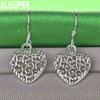 Серьги-подвески в форме сердца из стерлингового серебра 925 пробы, модные свадебные украшения с подвесками