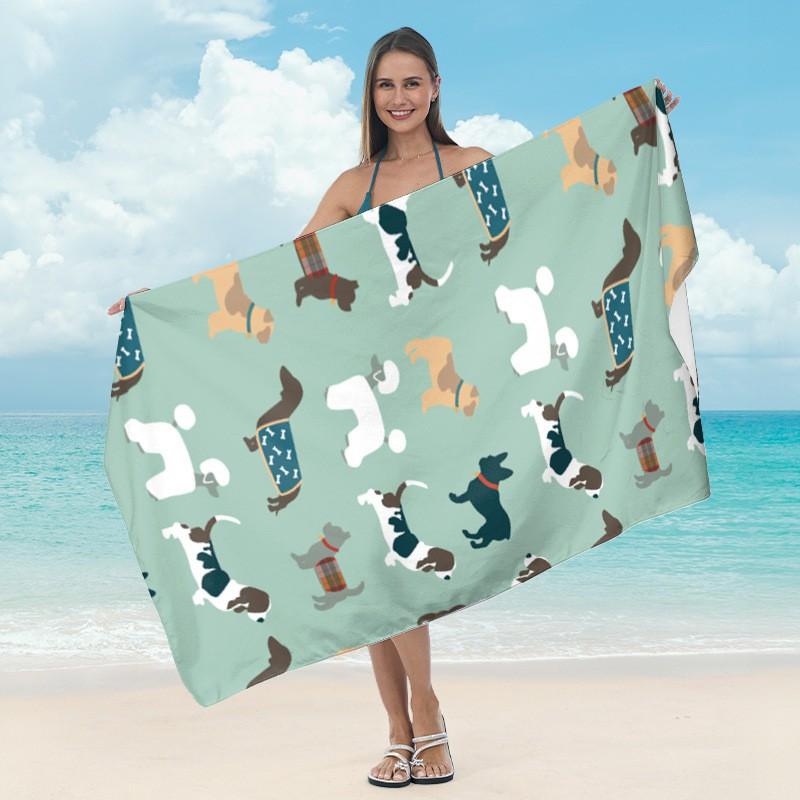 Ultrafine Microfiber Beach Towel Adults Quick-Dry Swim With Digital Print Lightweight Absorbent Bath Pool Sea Travel Yoga