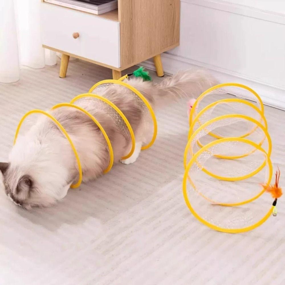 Portable Cat Tunnel Tube Elastic Foldable Cat Play Tunnel Interactive Cat Toy Pet Supplies