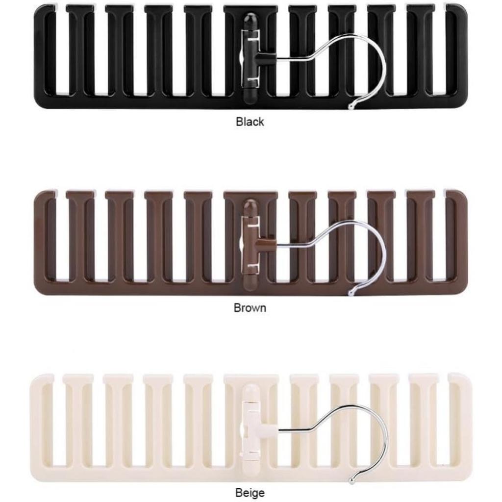 10 Slot Tie Belt Scarf Rack Holder Organizer Belt Hanger Rack Holder for Closet Wardrobe Storage Space Saver 360 Degree Rotating
