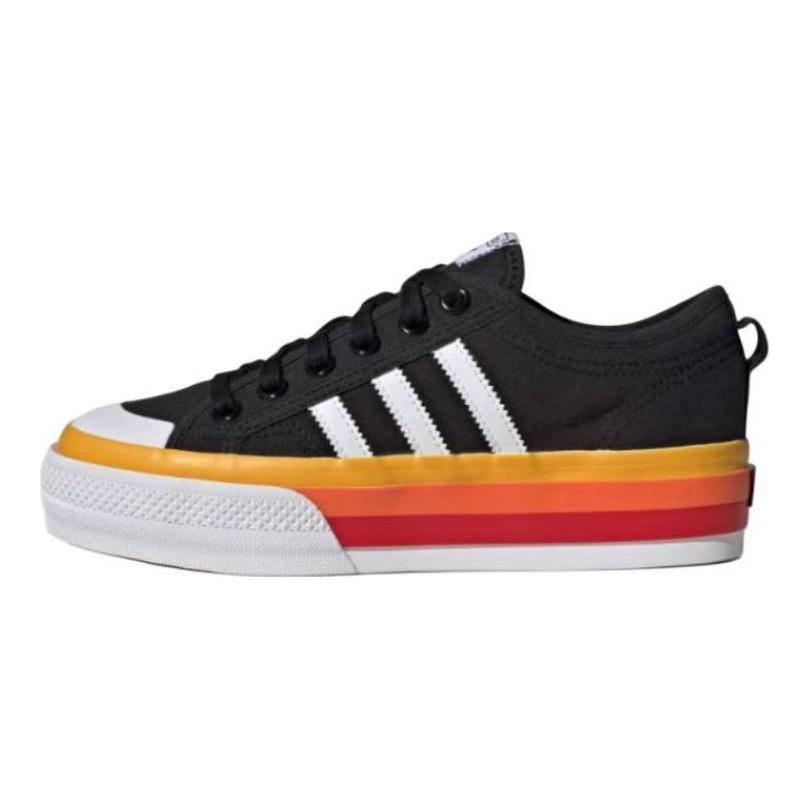adidas Originals Nizza Platform Удобные Нескользящие Прочные Низкие Кеды для Скейтбординга Унисекс Кроссовки Черные JQ9147