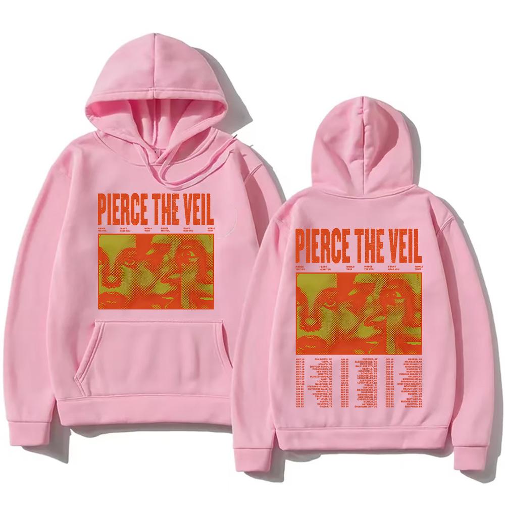 Rock-группа Pierce The Veil Тур Новая Дата Худи Veil Ivory Screamblocks Свитшоты Унисекс С Длинным Рукавом С Капюшоном Уличная Одежда