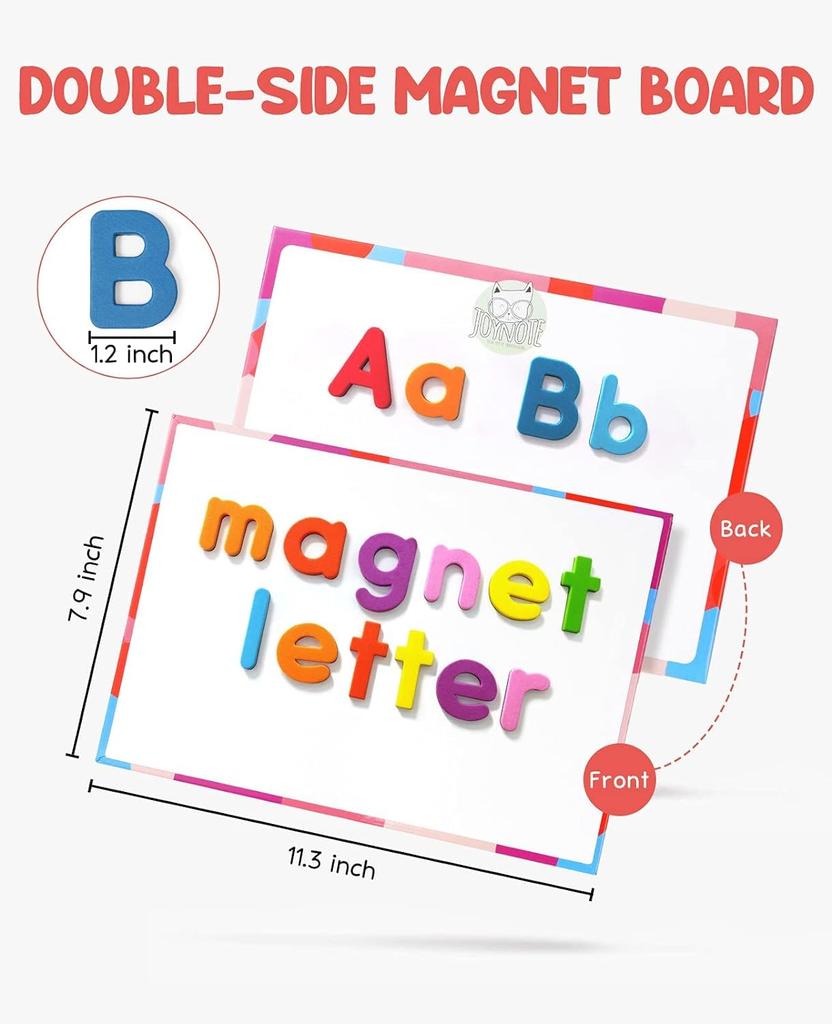 VoSinrly 234 Magnetic Letters In 9 Magnetic Board and Storage Box Uppercase Alphabet ABC Magnets for Refrigerator Educational Toy Set for Classroom