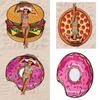 Hamburgers Donuts Fashionable Pizza Design Beach Towels Suitable For Use Daily