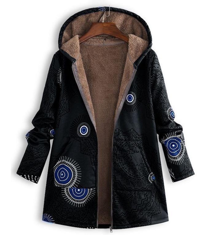 Women's Winter Oversized Fluffy Retro Hooded Coat