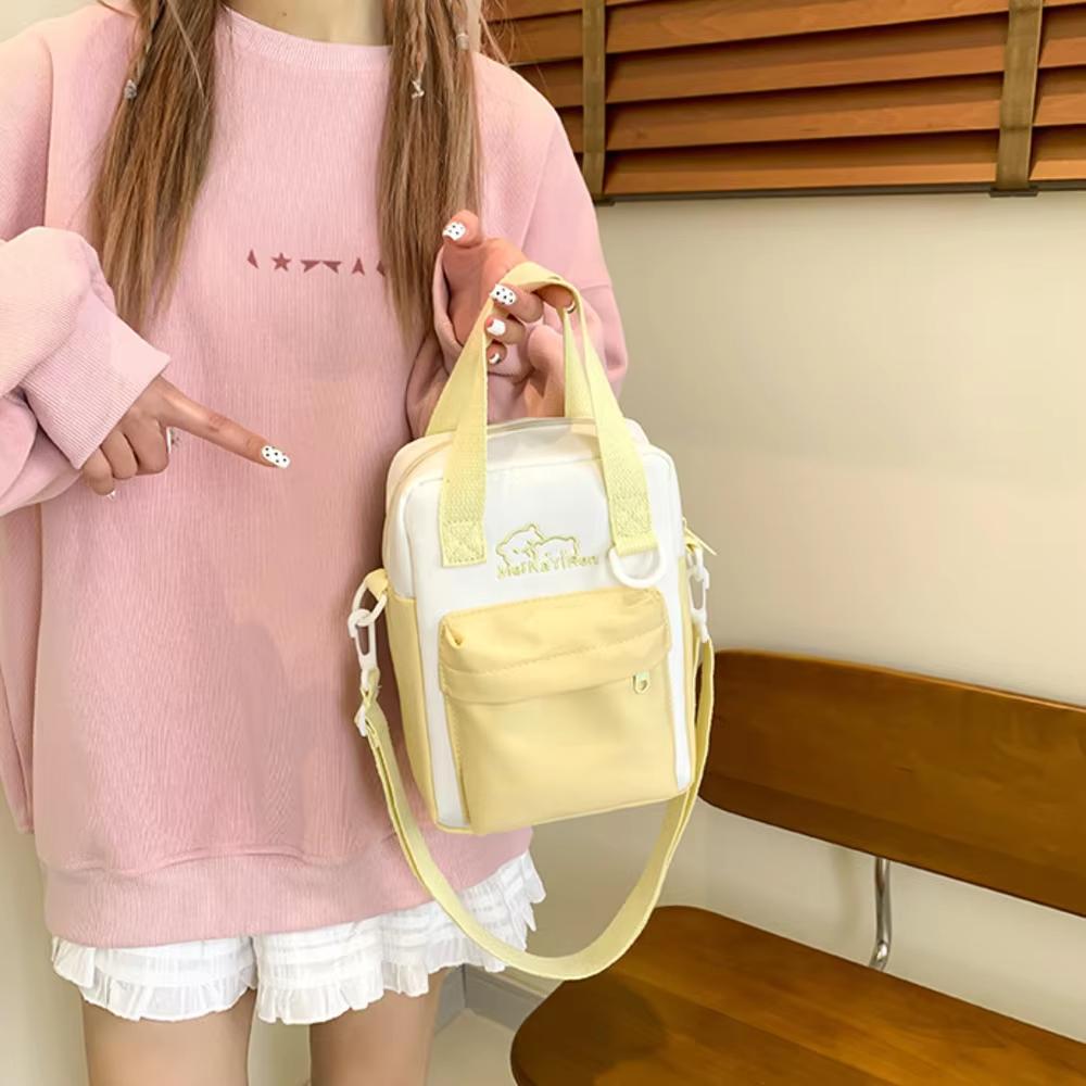 Y2K Cute Cartoon Cat Ita Crossbody Bag Mini Women Casual Shoulder Bags Kawaii Girls Transparent Pocket DIY Display Nylon Handbag