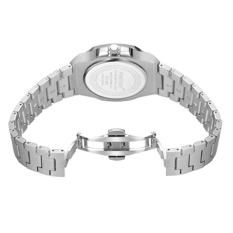 Матовая поверхность кварцевые часы мужские роскошные хип-хоп серебристо-голубые золотые часы мужские часы мужские Reloj Hombre Masculino