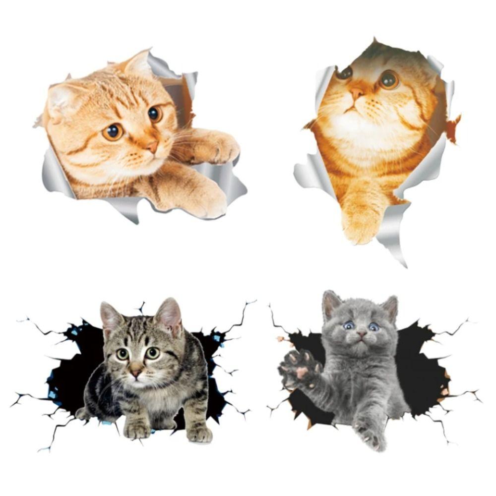 Водонепроницаемые 3D наклейки на автомобиль с котами 3D наклейки со стилизацией кошек и животных ПВХ наклейка на автомобиль Автомобильная наклейка