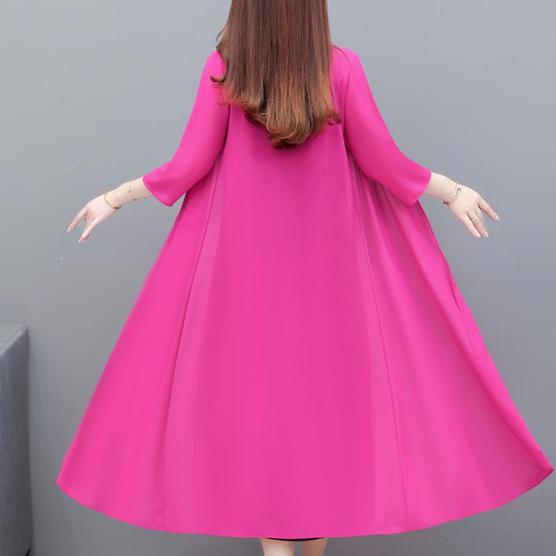 Элегантное шифоновое пальто женское летнее тонкое повседневное женское летнее длинное пончо больших размеров